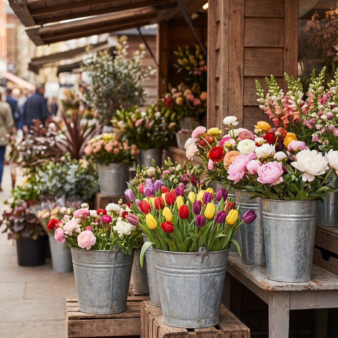 Emmers met verse snijbloemen